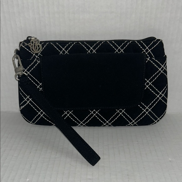 Vera Bradley Retired Black & White Quilted Wristlet - Picture 1 of 9